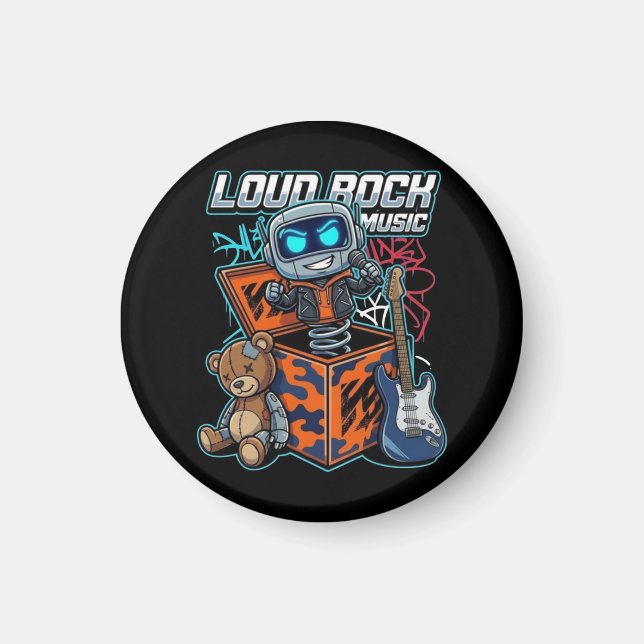 Loud Rock Music Robot Magnet (Front)