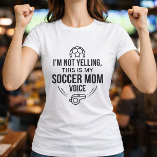 Loud Soccer Mum Voice Typography  T-Shirt