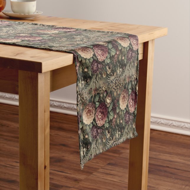 Louder than Blooms – Gothic Victorian Short Table Runner (In Situ)