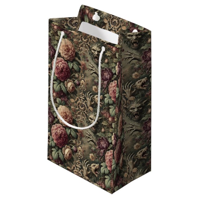 Louder than Blooms – Gothic Victorian Small Gift Bag (Front Angled)