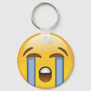 Loudly Crying Face Emoji Key Ring