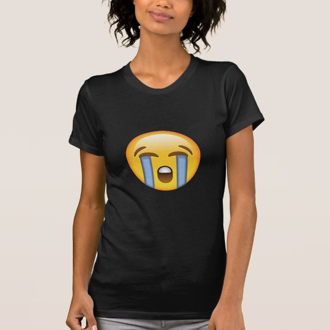Loudly Crying Face Emoji T-Shirt (Front)
