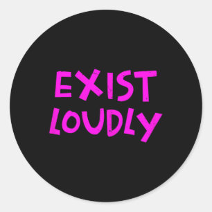 Loudly Feminine Cute Feminist Femininity Classic Round Sticker