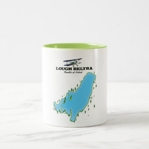 Lough Beltra Ireland travel poster Two-Tone Coffee Mug