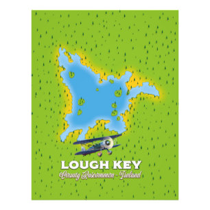 Lough Key County Roscommon, Ireland map Photo Print