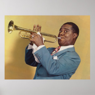 Louis Armstrong – Colour Jazz Portrait Poster