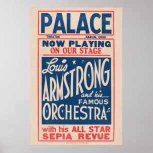 Louis Armstrong jazz poster - Palace Theatre