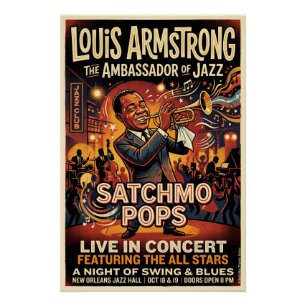 Louis Armstrong – Satchmo Pops Poster