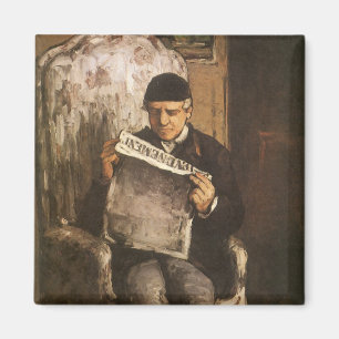 Louis Auguste Cezanne Father Of The Artist Reading Magnet