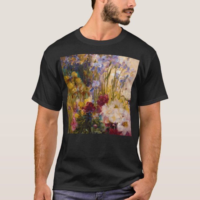 Louis Comfort Tiffany Peonies And Iris T-Shirt (Front)