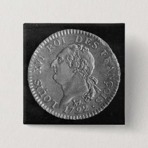 Louis d'or depicting Louis XVI, 1792 15 Cm Square Badge