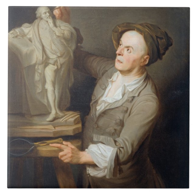 Louis-Francois Roubiliac (1695-1762) Modelling his Tile (Front)