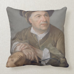 Louis Francois Roubiliac (1702-62) (pastel on pape Cushion