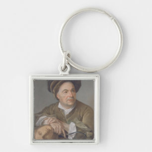 Louis Francois Roubiliac (1702-62) (pastel on pape Key Ring