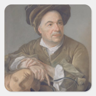 Louis Francois Roubiliac (1702-62) (pastel on pape Square Sticker