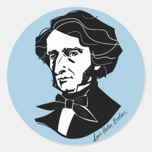 Louis-Hector Berlioz (on coloured background) Classic Round Sticker