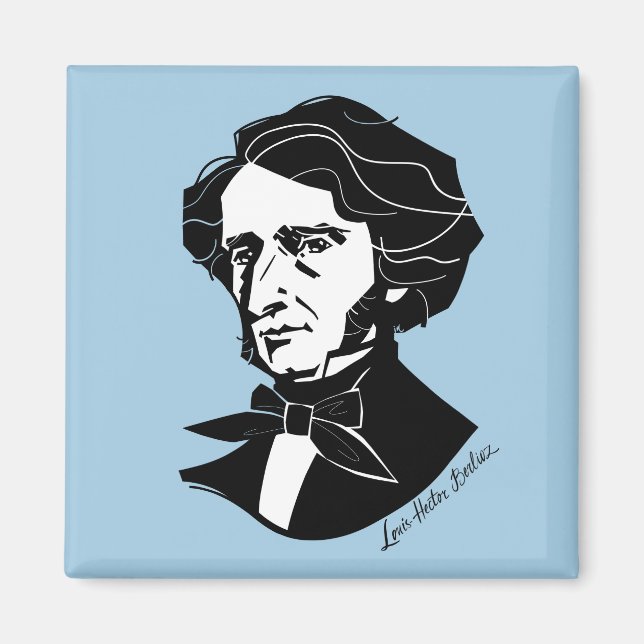 Louis-Hector Berlioz  (on coloured background) Magnet (Front)