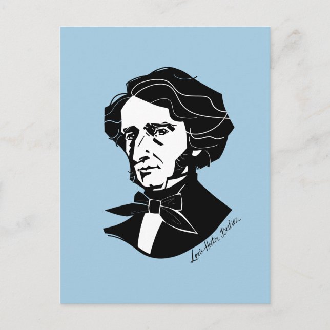 Louis-Hector Berlioz  (on coloured background) Postcard (Front)