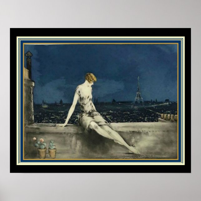 Louis Icart "Balcony in Paris"  Deco Print 16x20 (Front)