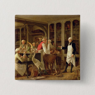 Louis Jean Marie Daubenton (1716-99) in his Labora 15 Cm Square Badge