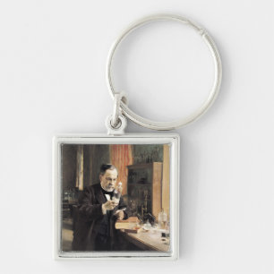 Louis Pasteur  in his Laboratory, 1885 Key Ring