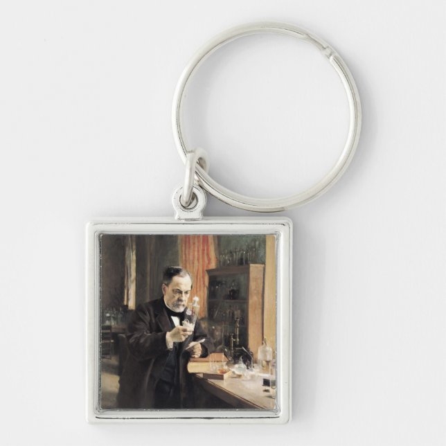 Louis Pasteur  in his Laboratory, 1885 Key Ring (Front)