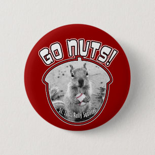 Louis Rally Squirrel - baseball 6 Cm Round Badge