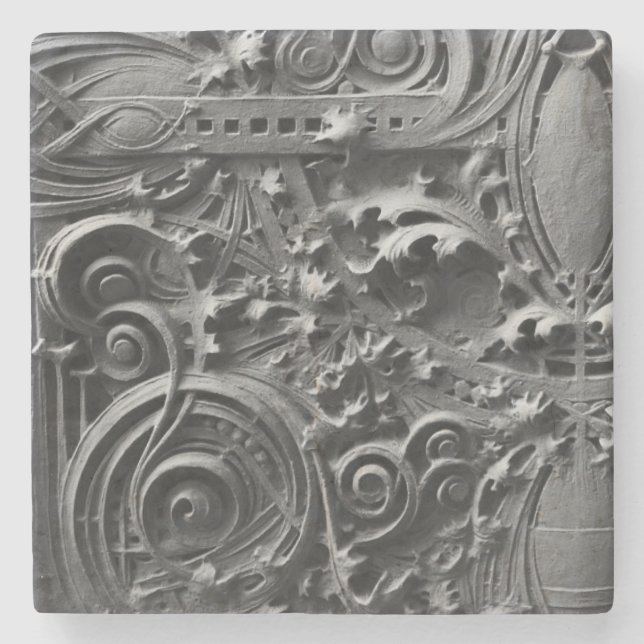 Louis Sullivan Spandrel Panel Detail Stone Coaster (Front)