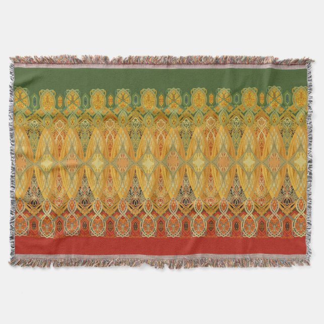 Louis Sullivan Stencil Truss Frieze Pattern Throw Blanket (Front)