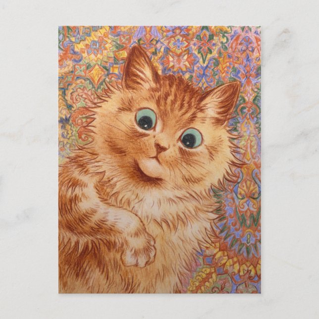 Louis Wain Astonished ginger cat CC1082 Postcard (Front)
