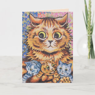 LOUIS WAIN BIRTHDAY CAT CATS GREETING CARD