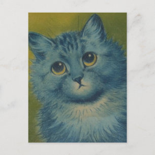LOUIS WAIN BLUE CAT ART POSTCARD