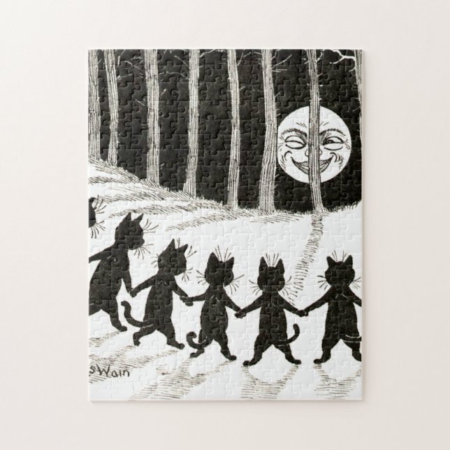 Louis Wain Cat Full Moon Jigsaw Puzzle (Vertical)