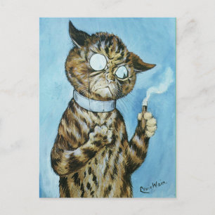 LOUIS WAIN CAT SMOKING CIGAR ART POSTCARD