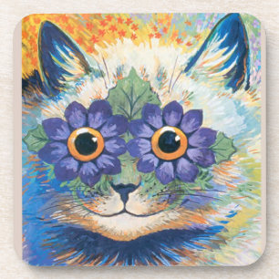 Louis Wain, Cat with Flower-Decorated Eyes, Coaster
