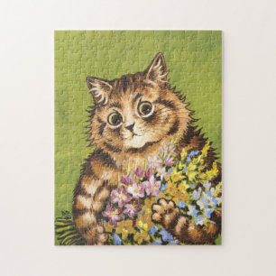 Louis Wain Cat With Flowers Jigsaw Puzzle