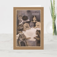 Louis Wain Cats "Cat Feast" Greeting Card