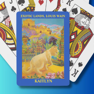 Louis Wain Cats in Exotic Lands Personalised Playing Cards