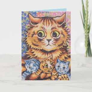 LOUIS WAIN CHRISTMAS CAT CATS GREETING CARD