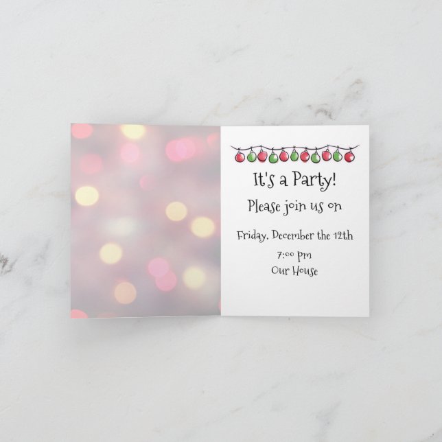 Louis Wain Christmas Cat Decorating Personalised Invitation (Inside)