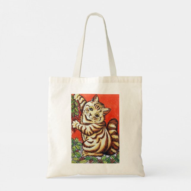 Louis Wain Christmas Cat Decorating Tree Tote Bag (Back)