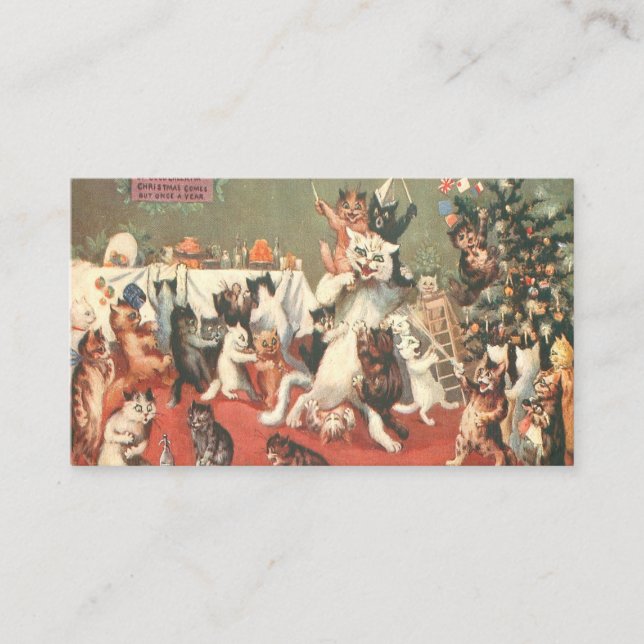 Louis Wain Christmas Party Business Card (Front)