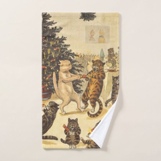Louis Wain Christmas Party Hand Towel (Hand Towel)