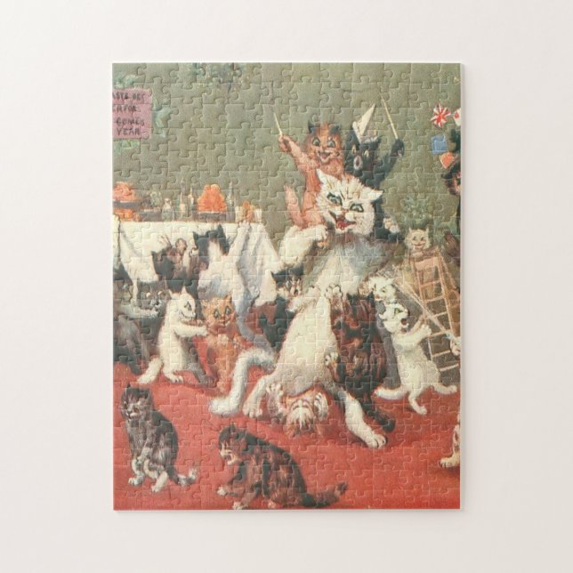 Louis Wain Christmas Party Jigsaw Puzzle (Vertical)