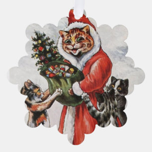 Louis Wain Christmas Time Cats Tree Decoration Card