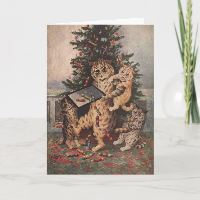 Louis Wain Christmas Time in Catland Card (Front)