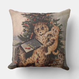 Louis Wain Christmas Time in Catland  Cushion