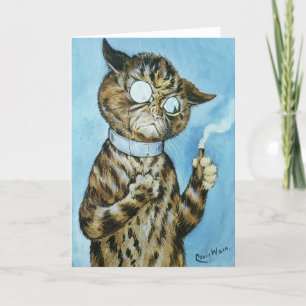 LOUIS WAIN CIGAR CAT BIRTHDAY CARD FOR HIM