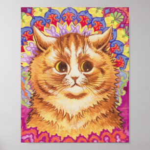 Louis Wain Colourful Cat Poster