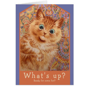 Louis Wain Ginger cat Birthday party invitation